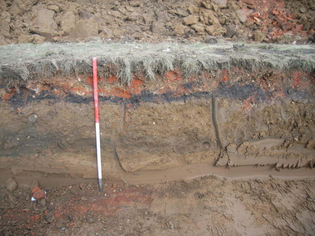 Photograph of excavated section from Southampton, Former NXP Works archive