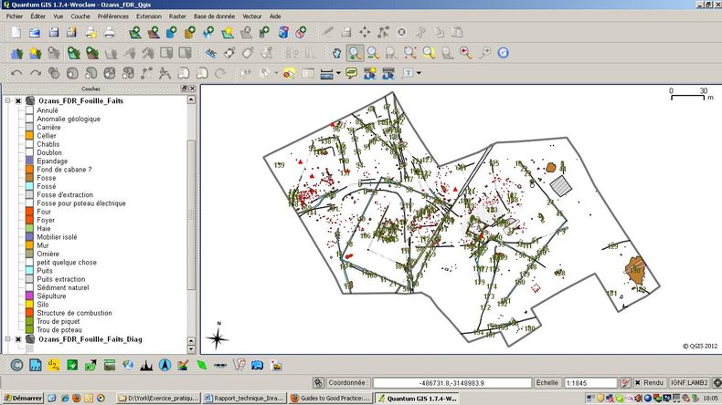 screenshot of Figure 2: GIS project associated with the database