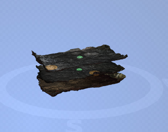 Screenshot of 3D hop viewer visualising the excavation layers from Las Cuevas