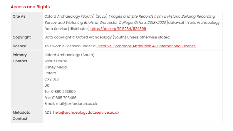 A screenshot of the ADS licence information 