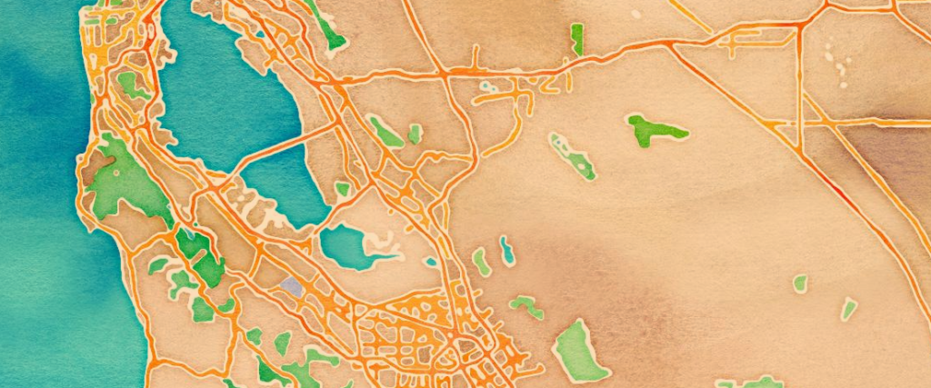 Watercolour map